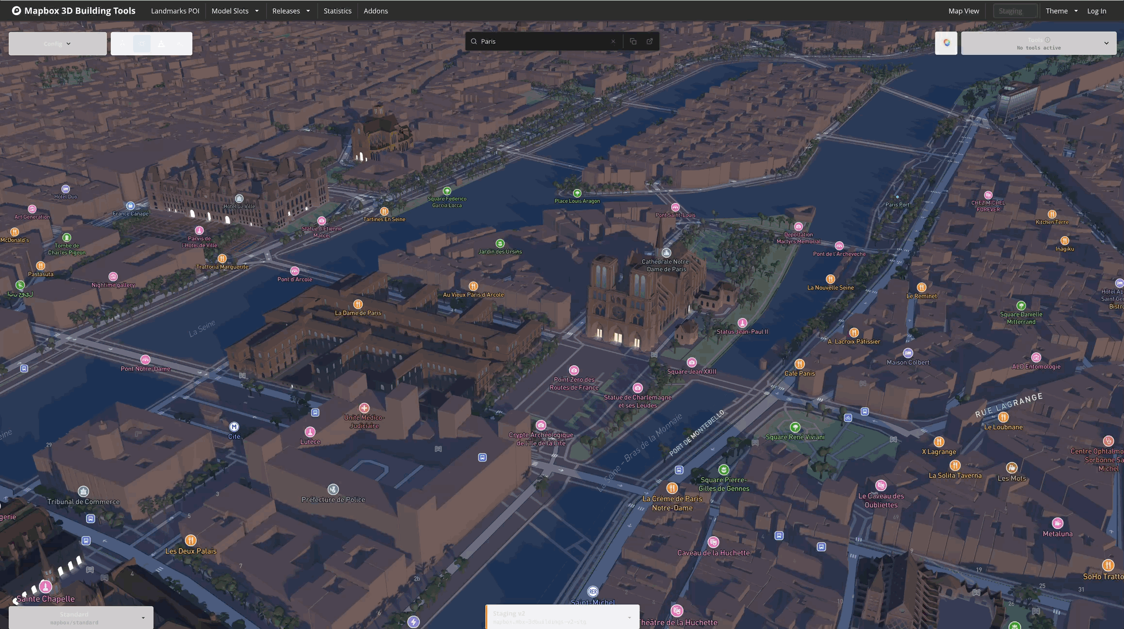 Switching light preset during 3D model review on the map