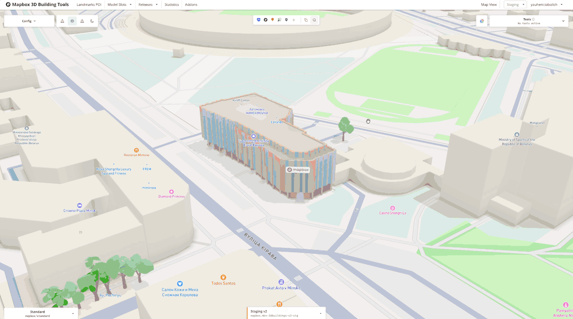 Search to the Space Needle and open style comparison view on the map