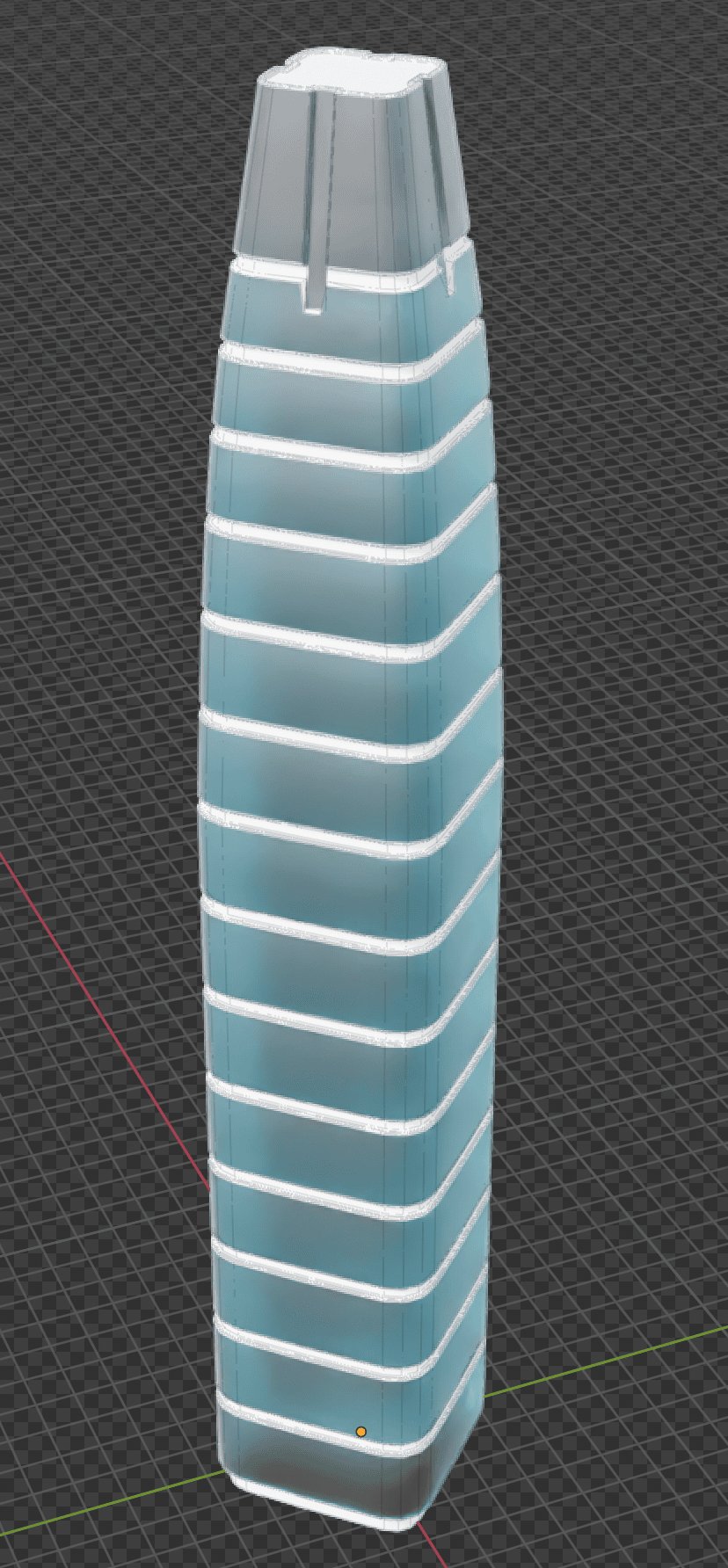 Blender viewport: landmark mesh with part IDs and material slots before export