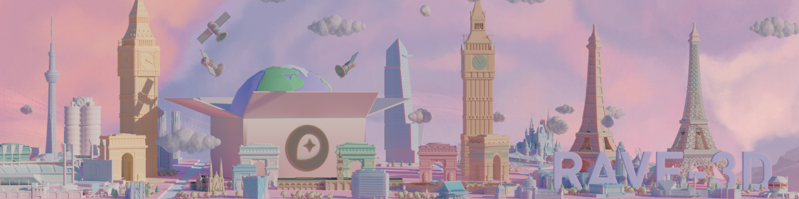 Long sheet of early 3D landmark model tests and iterations