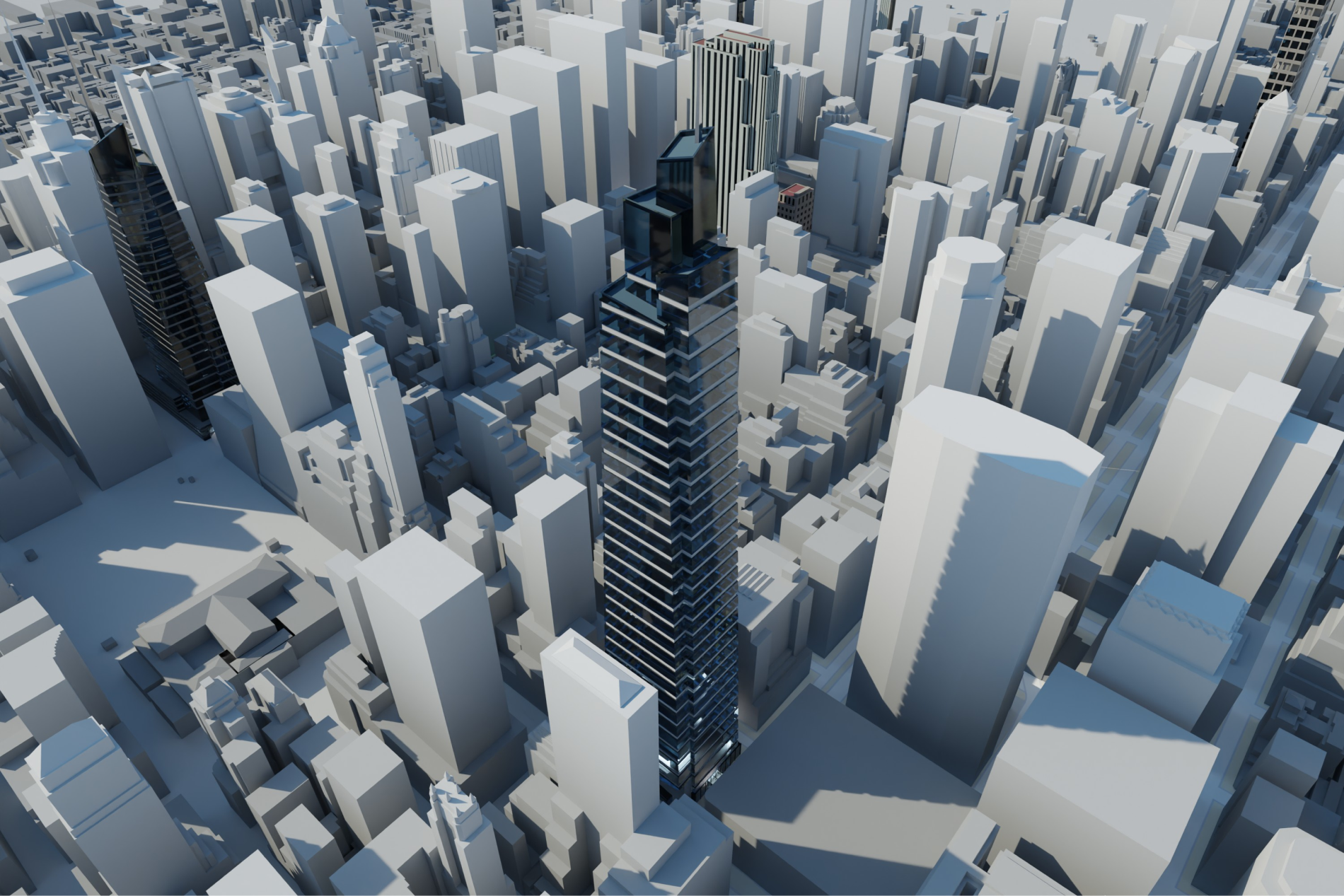 3D landmark render with HDRI lighting and PBR-style materials
